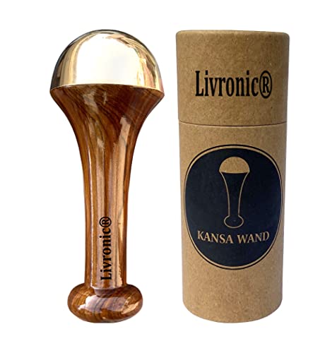 Livronic® Kansa Wand (BRONZE SIZE: 4.5 CM) Bronze Capped Face Massager with Wooden Handle for Detoxification and Deep Relaxation (Small) Livronic® Kansa Wand (BRONZE SIZE: 4.5 CM) Bronze Capped Face Massager with Wooden Handle for Detoxification and Deep Relaxation (Small)