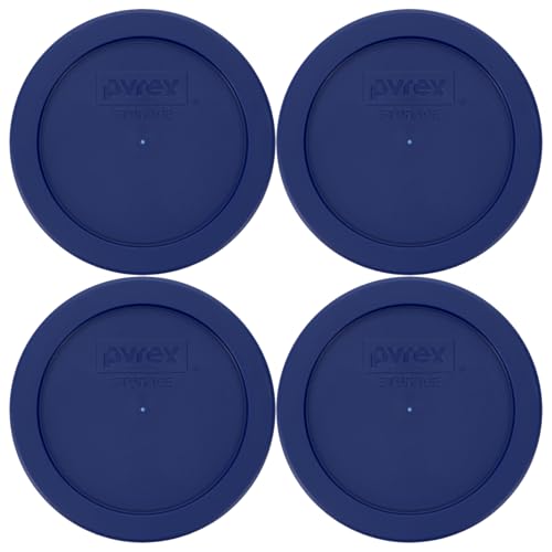 Pyrex 7200-PC (2-Cup) Blue Food Storage Lid (4-Pack) - Made in USA