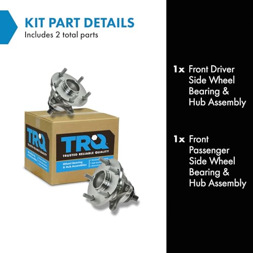 Image of TRQ Front Left and Right Wheel Bearing and Hub Assembly Set 2 Piece Compatible with 2001-2006 Lexus LS430