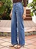 Sidefeel Womens Wide Leg Jeans High Waisted Stretchy Straight Leg Jeans Trendy Loose Fit Denim Pants Light Blue Size 8 #4