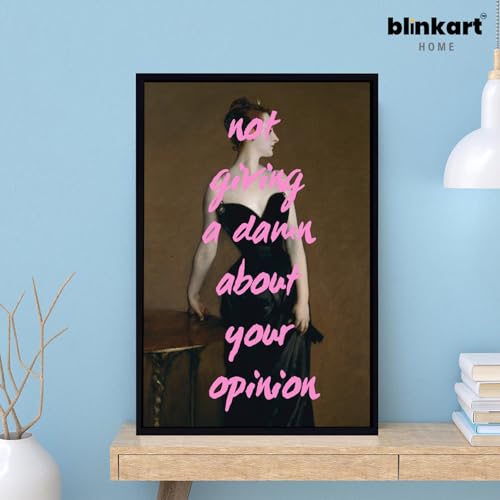 Image of BLINKART Framed Photo - Not Giving A Amn About Your Opinion | Altered Art Theme | Motivational & Inspirational Wall Art Poster for Home, Bedroom, Living Room, Office, Hotel & Gifting - 12x8 Inch