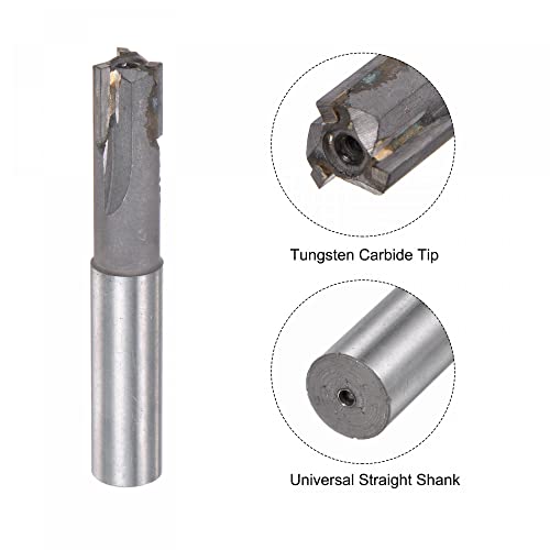 Image of uxcell Square Nose End Mill, 14mm Cutting Dia Tungsten Carbide Tip 3 Straight Flutes Milling Cutter with 14mm Straight Shank