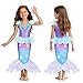 Meland Mermaid Costume for Girls - Light Up Halloween Costume for Kids Toddler 3-10, Princess Dress Up for Girl Birthday Gift, Mermaid Dress for Girls Aged 3-10 Years Old (5-6 Years)