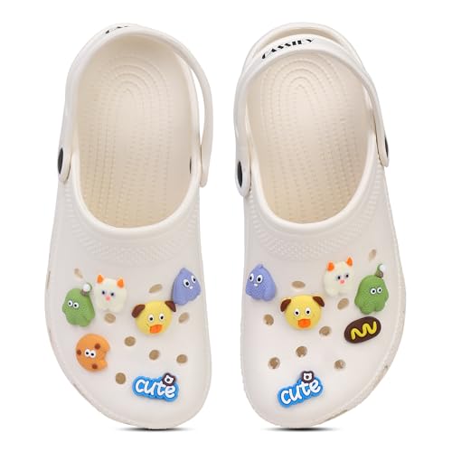 CASSIEY Women Fashionable Comfortable Lightweight Platform Heels Clogs Sandals - Cream, 6 UK