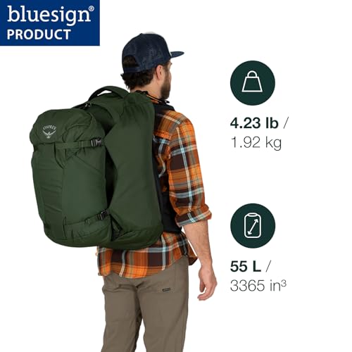 Osprey Farpoint 55L Men's Travel Backpack, Gopher Green - Image 2