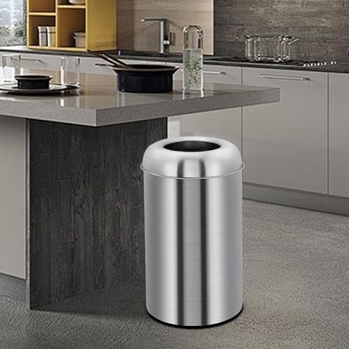 Caneca de basura grande 50 L acero inoxidable abierta miniatura 2