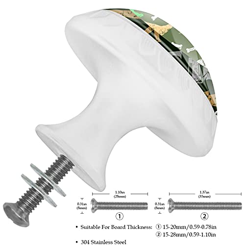 Boutons d'armoires de cuisine vert dinosaure pour commode - 4