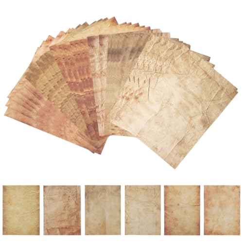 OFIFO® 48 Sheet DIY Scrapbooking, Double-sided Crinkle Texture Retro Yellowish Background, 100 GSM…