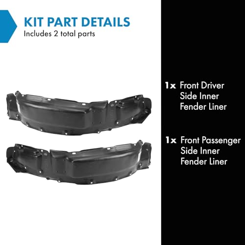 Image of TRQ Front Inner Fender Liner Set Compatible with 1998-2007 Toyota Land Cruiser TO1248114 TO1249114