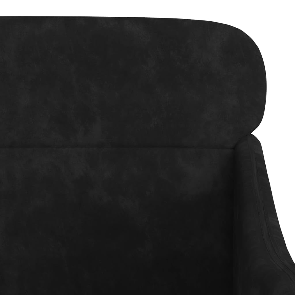 Comoda poltrona nera 63 x 76 x 80 cm in velluto con schienale e braccioli imbottiti, seduta spessa imbottita, robusta struttura in metallo, istruzioni di montaggio incluse (lingua italiana non