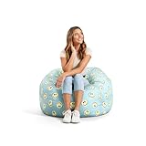 Big Joe Fuf Medium Foam Filled Bean Bag Chair with Removable Cover, Smiley Face Plush, Soft Polyester, 3 feet Big