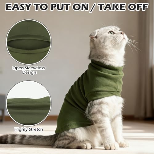 Suéter para gatos EXPAWLORER ropa caliente de forro polar para gatitos 4
