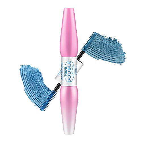 Double-ended Lash Mascara Colorful, Waterproof Mascara Long Lasting, Thickening and Lengthening, Color Lashes Mascara, Natural & Non-Toxic, All Day Exquisitely (blue)