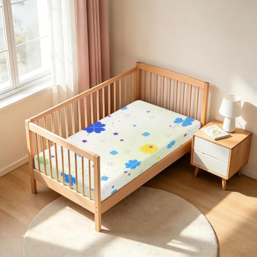 Drap de lit imperméable enfant contre les fuites motif trèfle arc-en-ciel 132 x 71 cm