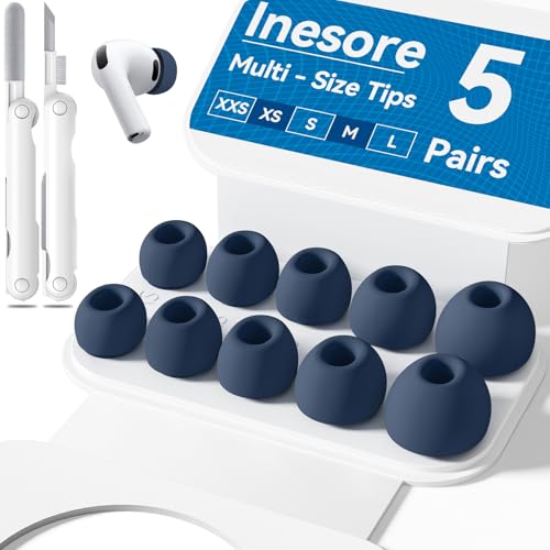 Inesore�y5�g�z�C���[�s�[�X AirPods Pro3 �Ή� (XXS/XS/S/M/L�T�C�Y �e1�y�A) �g�їp���[�P�[�X & �N���[�j���O�y���A�m�C�Y�ጸ���Ɠ����h�o�X�N���[��������Ă���AApple AirPods Pro 3 �����p �C���[�`