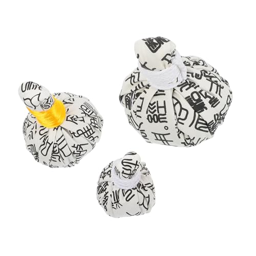 LRXIYODE 3pcs Pure Chinese Herbal Balls Wormwood Massage Bags Natural Warming Compress for Body Relaxation and Cold Elimination Lightweight Non-Woven Includes Large Medium Random Color