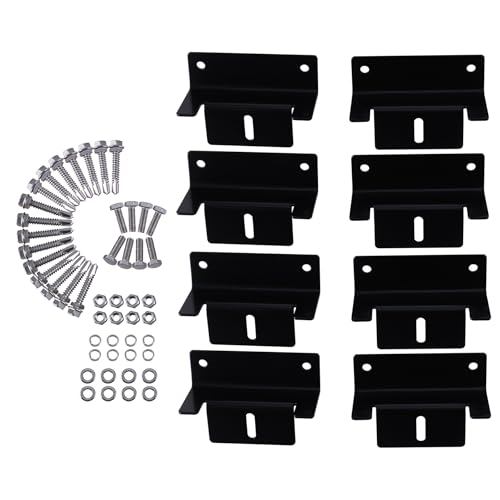 KITISUNI ソーラーパネル 取り付け金具 8個セット  Z ブラケット ナットとネジ付き ボート、RV、屋根、壁、その他の屋外取り付け用（ブラック）