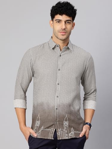 Image of Majestic Man Stylish Ombre Print Pure Cotton Casual Shirt for Men