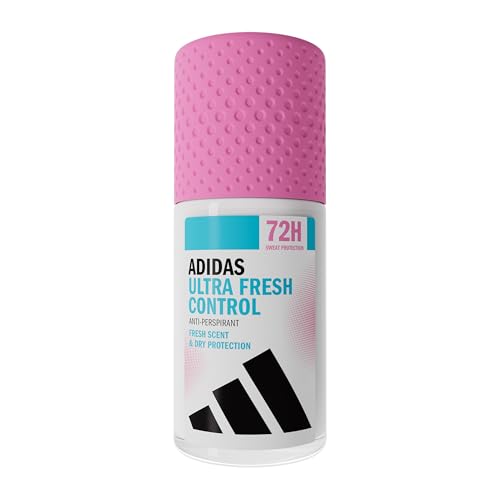 adidas Ultra Fresh Control Anti-Transpirant Deodorant Roll-On für sie 72 Stunden Schweiß-Schutz Duft mit zitrischen minzigen und blumigen Noten vegane Formel ohne Alkohol 50ml