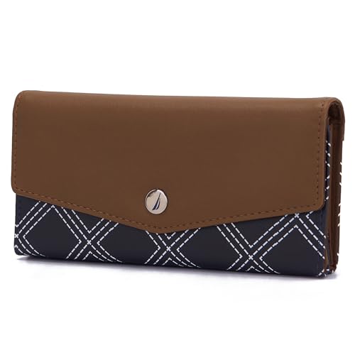 Image of Nautica Money Manager RFID Women's Wallet Clutch Organizer, Tan