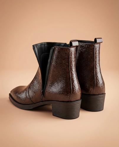 Image of Big Fox Men's Tan Textured Cuban Boots | Premium Ankle-Length Fashion Boots | Stylish, Durable & Comfortable