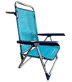 FERRETERIA LEPANTO Silla Playa Plegable Baja, Silla Plegable para Playa de Aluminio (Verde)