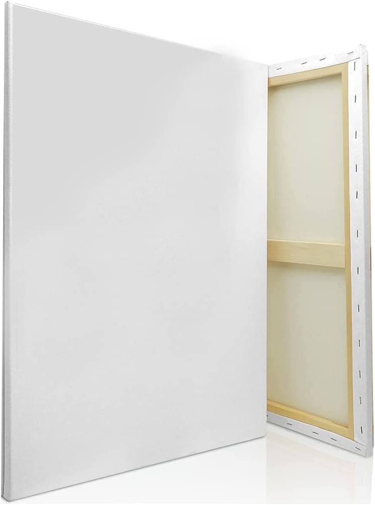 R-Moment Blank Canvas 50Cm X 70 Cm White - 100% Cotton Artist Canvas Boards For Painting, Acrylic Pouring, Oil Paint Dry & Wet Art Media, Scb5239