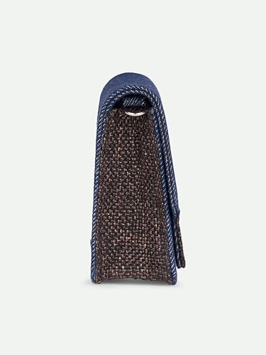 Image of ZOUK Tovi Mini Bag Wallet | Stylish Vegan Denim Crossbody Wallet for Women with Card Slots & Water-Resistant Lining | Handcrafted Small Sling Bag with Silver Chain Strap | Bristel