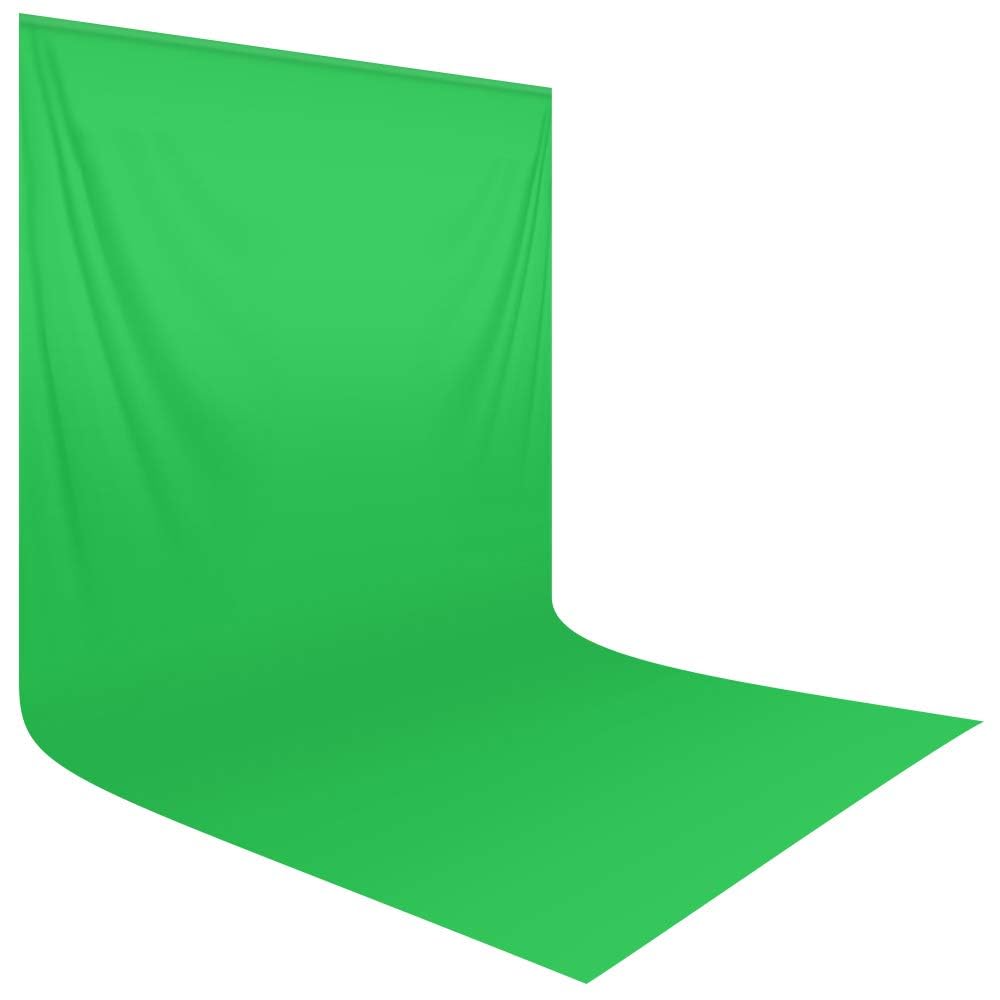 HEMMOTOP Green Screen Backdrop, 10 x 20 ft Large Chromakey Greenscreen Background Cloth for Live Streaming, Photography, Zoom, Camera Interview (Only