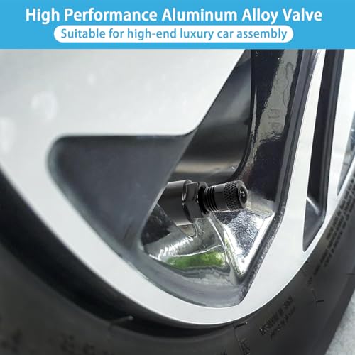 8 Stück Schwarz Metallventil,Universell Reifen Ventil,Metall Reifenventil,Robust und Langlebig,Geeignet für Autos,Motorräder und Elektrofahrzeuge