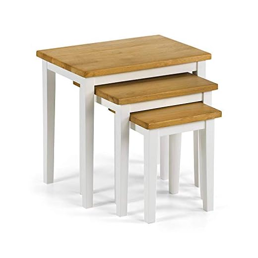 Julian Bowen Cleo Nest of Tables, White/Oak