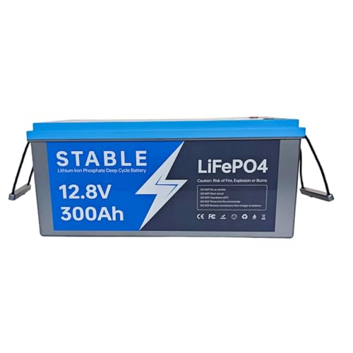 12V 300Ah LiFePO4 Deep Cycle Battery - 3840Wh Capacity, Built-in 200A BMS, 15000 Cycles & 10-Year Lifespan, Ideal for Solar Energy Storage, RV, Camping & Backup Power