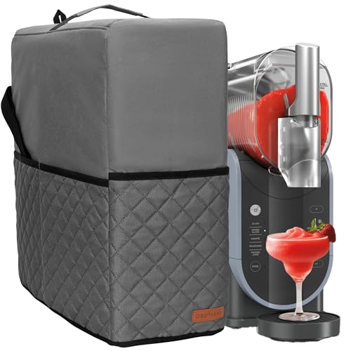 Image of CROTIRAD Slushie Machine Dust Cover for Ninja Slushie Frozen Drink Maker, Hanging Dust Cover for Ninja Slushy Machine, Easy Foldable Fits Ninja Slushi Maker, Quilted Gray, Upgrade