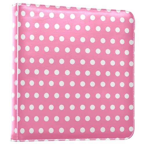 Álbum de Fotos autosellable DIY Scrapbook con diseño de lunares en blanco y rosa, anillado de 3 argollas, 40 páginas, 8x10 para recuerdos miniatura 1
