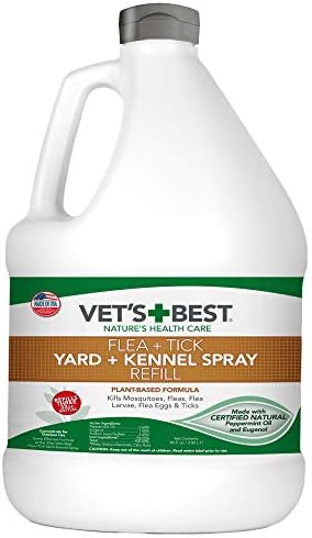 Vet's Best Flea and Tick Yard and Kennel Spray - Yard Treatment Spray Kills Mosquitoes, Fleas, and Ticks with Certified Natural Oils - Plant Safe - 96 oz Refill