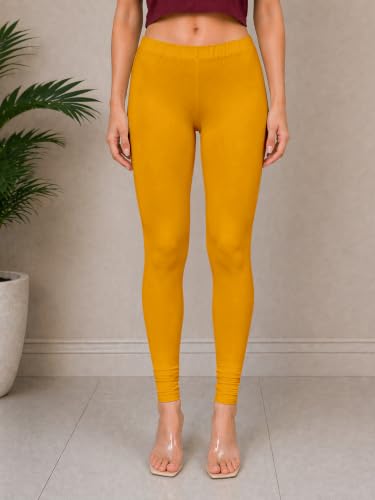 Image of TRENDMALLS Women's Microfiber Elastane Stretch Soft Churidar Length Leggings with Ultrasoft Waistband