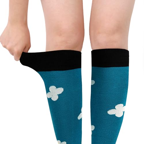 Image of Benefeet Womens Knee High Striped Checkered High Knee Socks Cotton Long Sports Tube Socks