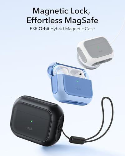 Image of ESR for AirPods Pro 3 Case, Compatible with AirPods Pro Case 3rd Generation (2025), Compatible with MagSafe, Full Drop Protection Cover with Lanyard, Black