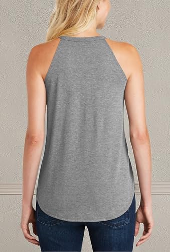 Image of Summer Tops High Neck Halter Tops for Women - Lightweight Stretchy Loose Fit Tank Top Women - Casual Dressy Sleeveless Blouse