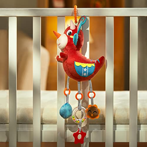 Image of TUMAMA Dinosaur Plush Toy with Wind Chime, Car Seat Stroller Stroller Crib Hanging Toys, Baby Toys for 0 3 6 9 12 Months