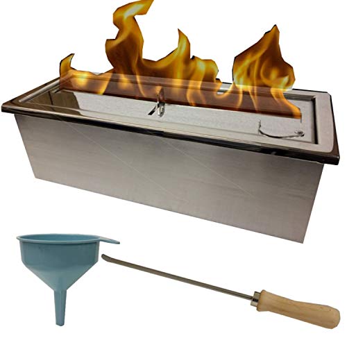 Kaminbau Mierzwa Brûleur à éthanol réglable de 2 litres en Acier Inoxydable à Double paroi pour cheminée à Gel et cheminée à l'éthanol