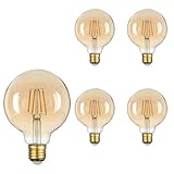 Viny Electric | Foco Vintage Led Edison Globo 4w Luz Cálida paquete de 5 piezas | Foco vintage luz cálida ámbar para interiores |
