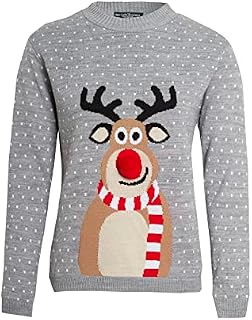 Boys Girls Kids Children Unisex Christmas Xmas Knitted Novelty, Retro, Elf, Football Jumper Sweater