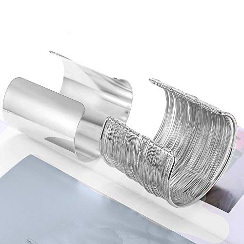 Rioso Cuff Bangle Bracelet For Women Open Wide Wire Bracelets Silver Wrist Cuff Wrap Bracelet thumb #6