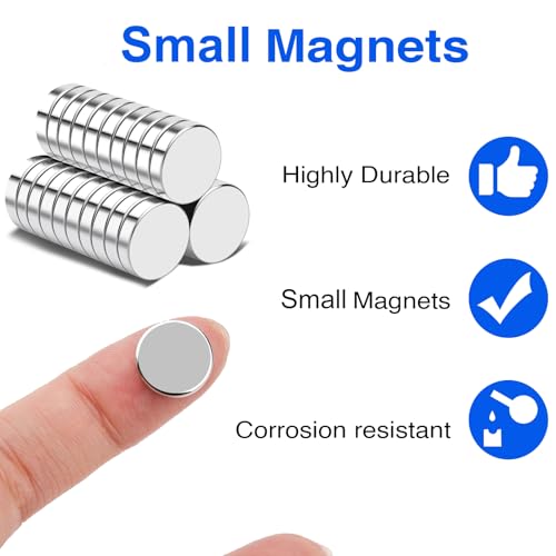 Image of TRYMAG 12x3mm 30Pcs Rare Earth Small Round Fridge Magnets for Whiteboard, Mini Neodymium Locker Magnets for Crafts, Whiteboard, Scientific Models, School