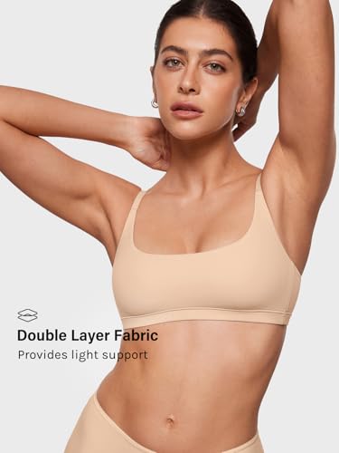 Image of INLYRIC Women's Inbarely Plus Bralettes - No Underwire Unlined Support Soft Scoop Neck Cami Seamless Bralette