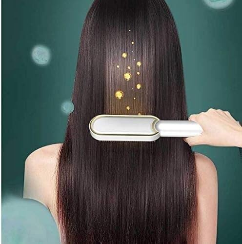 Plancha para el cabello eléctrica WJREGG, peine alisador con calentamiento rápido, herramienta de estilo con pantalla LCD y control inteligente de temperatura miniatura 3