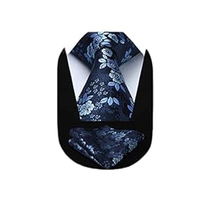 HISDERN Men’s Wedding Tie and Handkerchief Houndstooth Check Plaid Tie Party Business Formal Necktie & Pocket Square Set…