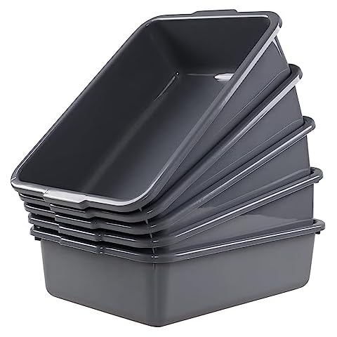 Tstorage 8 Litres Grey Plastic Bus Tubs Set Cover