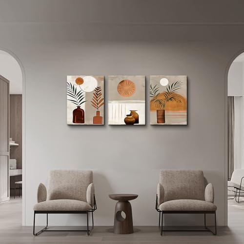 DZRWUBHS Boho Wall Art Prints Wall Decor for Bedroom Canvas Wall Art for Living Room Office Decorations Paintings Abstract Wall Pictures Artwork Modern Minimalist Home Decor 3 Piece Ready To Hang